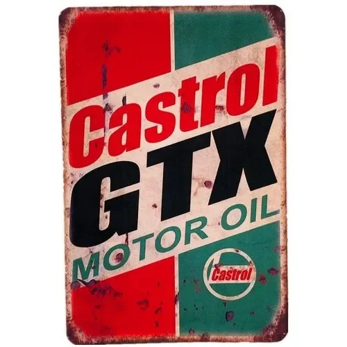 Castrol Oil Gtx - Placa de Metal Castrol GTX Óleo